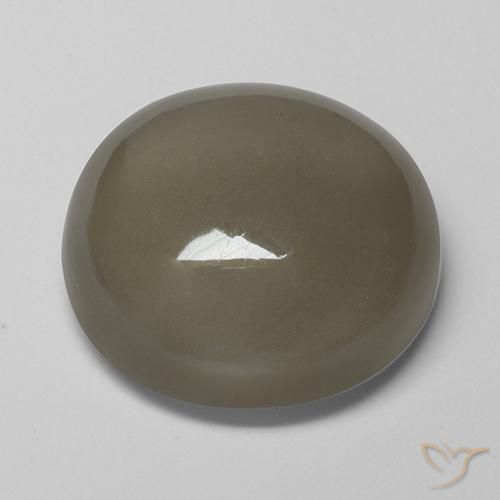 Moonstone Gemstone in 17 mm (calibrated) Size for Sale, Moonstone Stone in Grey Brown Color