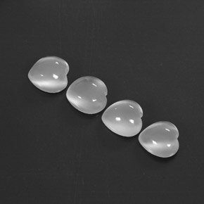 9.65 ct White Moonstone Gemstone, Moonstone Gem in Heart Cabochon Shape for Sale.