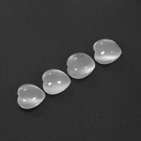 9.65 ct White Moonstone Stone, Natural Moonstone in Heart Cabochon Shape for Sale