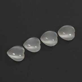 8.96 ct White Moonstone Gemstone, Moonstone Gem in Heart Cabochon Shape for Sale.
