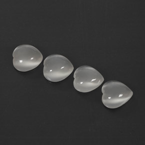 8.96 ct White Moonstone Stone, Natural Moonstone in Heart Cabochon Shape for Sale