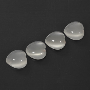 9.55 ct White Moonstone Stone, Natural Moonstone in Heart Cabochon Shape for Sale