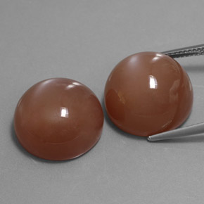 Moonstone Gemstone in 16.1 mm Size for Sale, Moonstone Stone in Mocha Orange Color