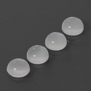 7.58 ct White Moonstone Gemstone, Moonstone Gem in Round Cabochon Shape for Sale.