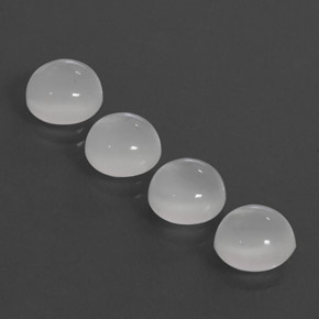 7.58 ct White Moonstone Stone, Natural Moonstone in Round Cabochon Shape for Sale