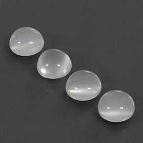 8.04 ct White Moonstone Gemstone, Moonstone Gem in Round Cabochon Shape for Sale.