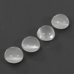 8.04 ct White Moonstone Stone, Natural Moonstone in Round Cabochon Shape for Sale