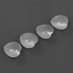 9.85 ct White Moonstone Stone, Natural Moonstone in Heart Cabochon Shape for Sale