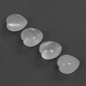 9.83 ct White Moonstone Gemstone, Moonstone Gem in Heart Cabochon Shape for Sale.
