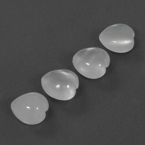 9.83 ct White Moonstone Stone, Natural Moonstone in Heart Cabochon Shape for Sale