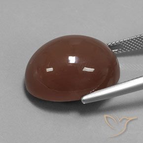 Moonstone Gemstone in 20 x 15 mm (calibrated) Size for Sale, Moonstone Stone in Deep Warm Brown Color