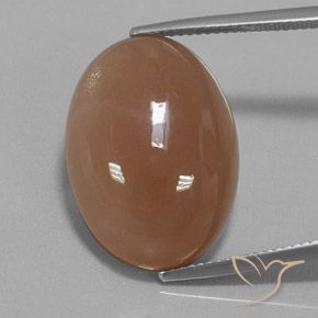 19.57ct Natural Medium Brown Moonstone, Oval, Translucent, Photo A