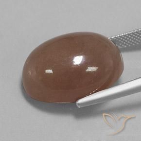 Moonstone Gemstone in 20 x 15 mm (calibrated) Size for Sale, Moonstone Stone in Medium Brown Color