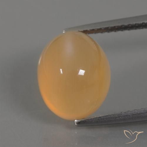 5.07ct Natural Golden Orange Cream Moonstone, Oval, Transparent