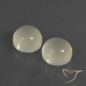 7.11 ctw White Moonstone Stones, Natural Moonstone in Round Cabochon Shape for Sale