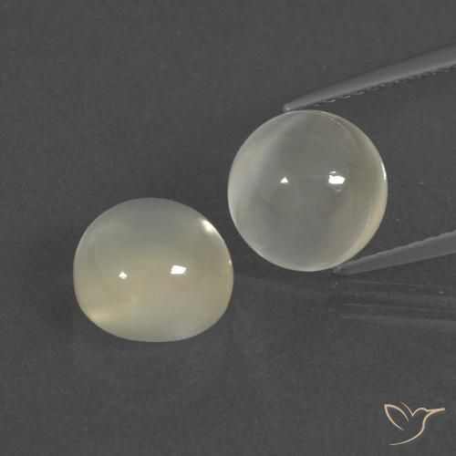 6.70ctw Natural Warm White Moonstone, Round, Translucent