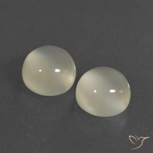 7.25 ctw White Moonstone Stones, Natural Moonstone in Round Cabochon Shape for Sale