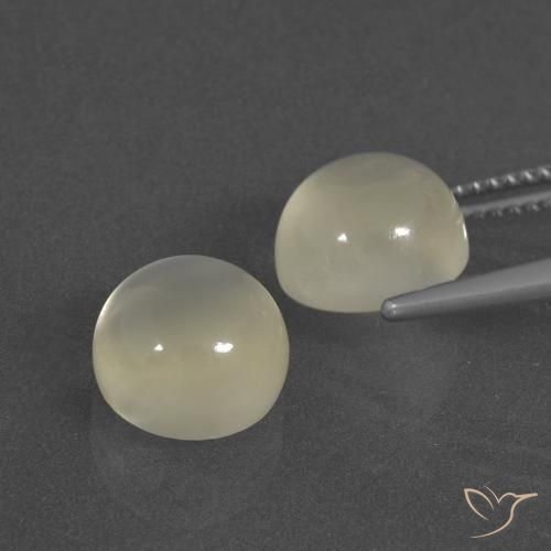 Moonstone Gemstones in 9 mm (calibrated) Size for Sale, Moonstone Stones in Warm White Color