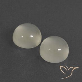6.91 ctw White Moonstone Stones, Natural Moonstone in Round Cabochon Shape for Sale