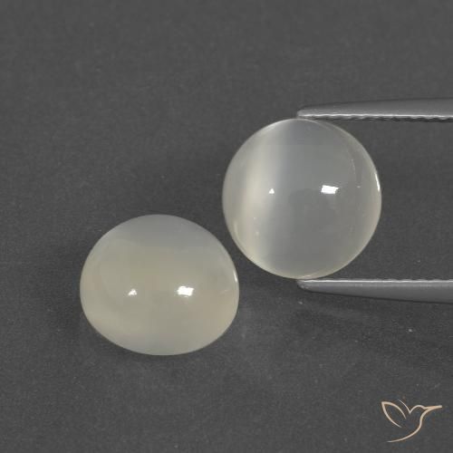 5.88 ct White Moonstone, 9.2 mm Round Cut From India, Photo A