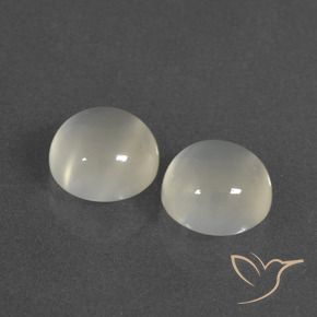 5.88 ctw White Moonstone Stones, Natural Moonstone in Round Cabochon Shape for Sale