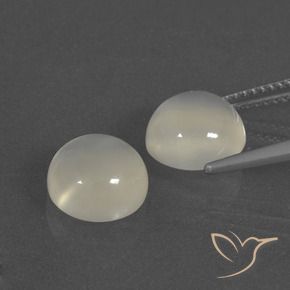 Moonstone Gemstones in 9 mm (calibrated) Size for Sale, Moonstone Stones in Warm White Color