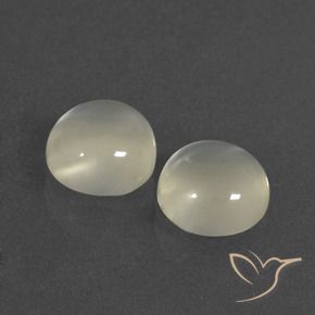 5.91 ctw White Moonstone Stones, Natural Moonstone in Round Cabochon Shape for Sale