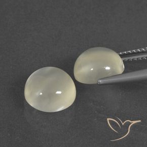 Moonstone Gemstones in 9 mm (calibrated) Size for Sale, Moonstone Stones in Warm White Color