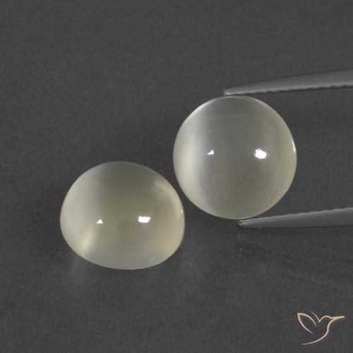 5.98ctw Natural Warm White Moonstone, Round, Translucent