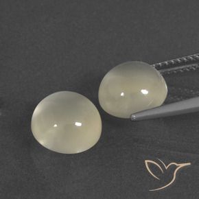 Moonstone Gemstones in 9 mm (calibrated) Size for Sale, Moonstone Stones in Warm White Color