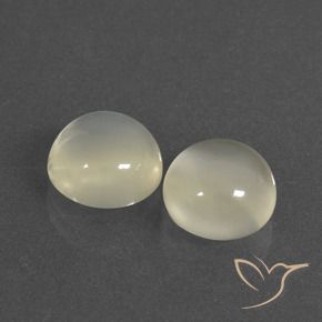 6.10 ctw White Moonstone Stones, Natural Moonstone in Round Cabochon Shape for Sale