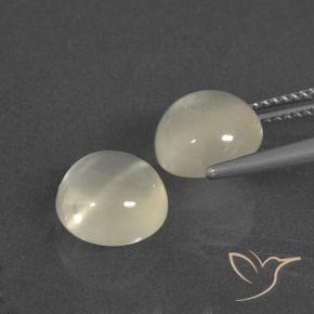 Moonstone Gemstones in 9 mm (calibrated) Size for Sale, Moonstone Stones in Warm White Color