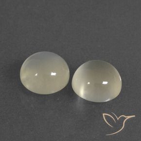 6.30 ctw White Moonstone Stones, Natural Moonstone in Round Cabochon Shape for Sale