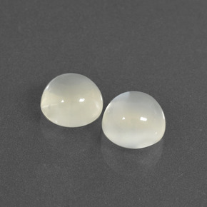 4.12 ctw White Moonstone Stones, Natural Moonstone in Round Cabochon Shape for Sale