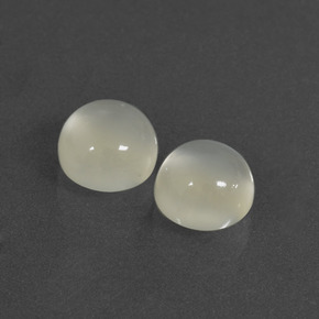 4.88 ctw White Moonstone Stones, Natural Moonstone in Round Cabochon Shape for Sale
