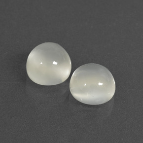 5.17 ctw White Moonstone Stones, Natural Moonstone in Round Cabochon Shape for Sale