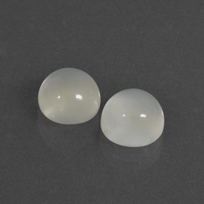 4.53 ctw White Moonstone Stones, Natural Moonstone in Round Cabochon Shape for Sale