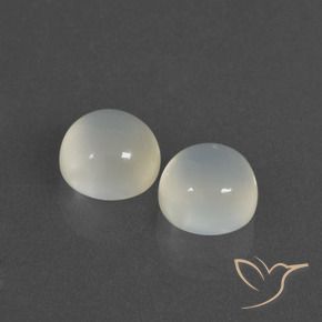 4.80 ctw White Moonstone Stones, Natural Moonstone in Round Cabochon Shape for Sale