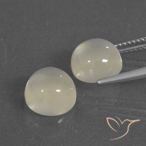 Moonstone Gemstones in 9 mm (calibrated) Size for Sale, Moonstone Stones in Warm White Color