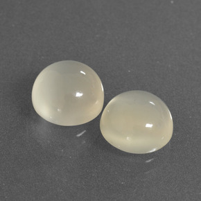 6.09 ctw White Moonstone Stones, Natural Moonstone in Round Cabochon Shape for Sale