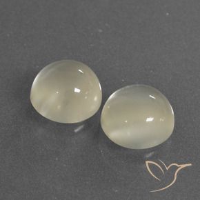 6.30 ctw White Moonstone Stones, Natural Moonstone in Round Cabochon Shape for Sale