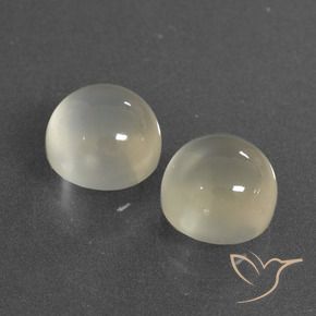 7.28 ctw White Moonstone Stones, Natural Moonstone in Round Cabochon Shape for Sale