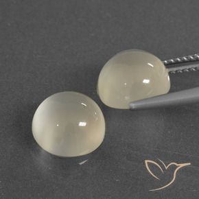 Moonstone Gemstones in 9 mm (calibrated) Size for Sale, Moonstone Stones in Warm White Color