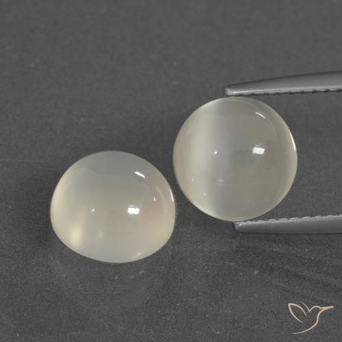 6.33ctw Natural Warm White Moonstone, Round, Translucent