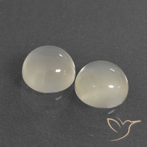 6.33 ctw White Moonstone Stones, Natural Moonstone in Round Cabochon Shape for Sale