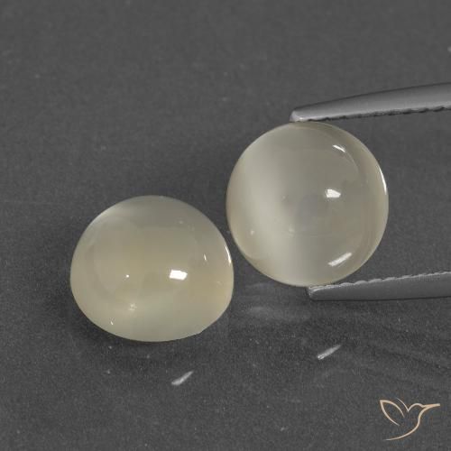 6.21ctw Natural Warm White Moonstone, Round, Translucent