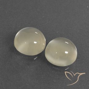 6.21 ctw White Moonstone Stones, Natural Moonstone in Round Cabochon Shape for Sale