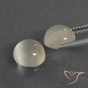 Moonstone Gemstones in 9 mm (calibrated) Size for Sale, Moonstone Stones in Warm White Color