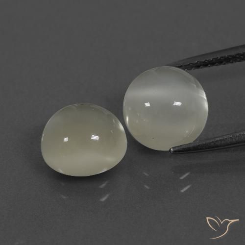 6.79 ct White Moonstone, 9.2 mm Round Cut From India, Photo A