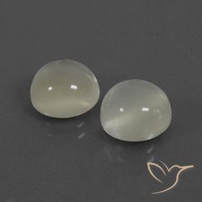 6.79 ctw White Moonstone Stones, Natural Moonstone in Round Cabochon Shape for Sale